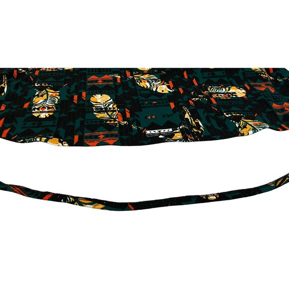 LULAROE SHORT SLEEVE TUNIC DRESS,WOMENS, XS, GREEN-ORANGE YELLOW ABSTRACT HI-LOW - Picture 7 of 10